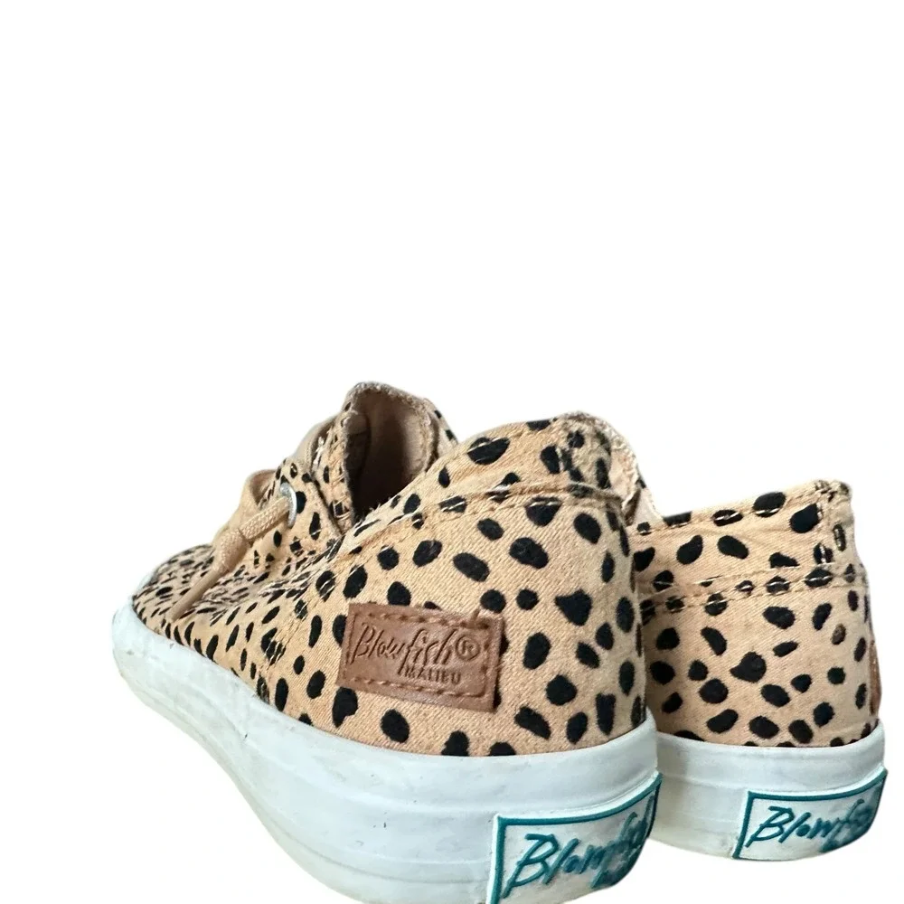 Blowfish Malibu Play Leopard Print Canvas Slip On Sneakers Tan Black Womens 7.5M
